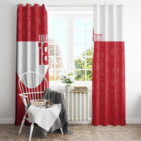 Custom Greenland Football Window Curtain Polar-Bamserne Tupilaq Pattern