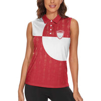 Custom Greenland Football Women Sleeveless Polo Shirt Polar-Bamserne Tupilaq Pattern