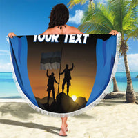 Custom Estonia National Flag Day Beach Blanket Mu isamaa, mu onn ja room