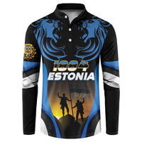 Custom Estonia National Flag Day Button Sweatshirt Mu isamaa, mu onn ja room