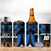 Custom Estonia National Flag Day 4 in 1 Can Cooler Tumbler Mu isamaa, mu onn ja room