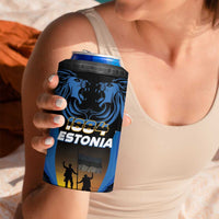 Custom Estonia National Flag Day 4 in 1 Can Cooler Tumbler Mu isamaa, mu onn ja room