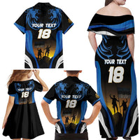 Custom Estonia National Flag Day Family Matching Off Shoulder Maxi Dress and Hawaiian Shirt Mu isamaa, mu onn ja room