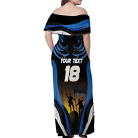 Custom Estonia National Flag Day Family Matching Off Shoulder Maxi Dress and Hawaiian Shirt Mu isamaa, mu onn ja room