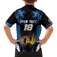 Custom Estonia National Flag Day Family Matching Off Shoulder Short Dress and Hawaiian Shirt Mu isamaa, mu onn ja room