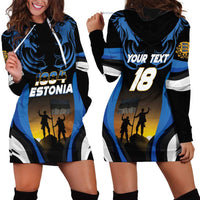 Custom Estonia National Flag Day Hoodie Dress Mu isamaa, mu onn ja room