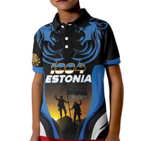 Custom Estonia National Flag Day Kid Polo Shirt Mu isamaa, mu onn ja room