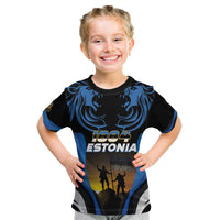 Custom Estonia National Flag Day Kid T Shirt Mu isamaa, mu onn ja room