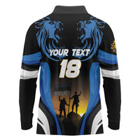 Custom Estonia National Flag Day Long Sleeve Polo Shirt Mu isamaa, mu onn ja room