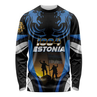 Custom Estonia National Flag Day Long Sleeve Shirt Mu isamaa, mu onn ja room