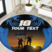Custom Estonia National Flag Day Round Carpet Mu isamaa, mu onn ja room