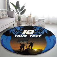 Custom Estonia National Flag Day Round Carpet Mu isamaa, mu onn ja room