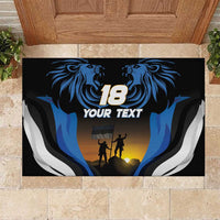 Custom Estonia National Flag Day Rubber Doormat Mu isamaa, mu onn ja room