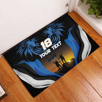 Custom Estonia National Flag Day Rubber Doormat Mu isamaa, mu onn ja room