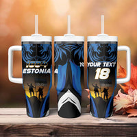 Custom Estonia National Flag Day Tumbler With Handle Mu isamaa, mu onn ja room