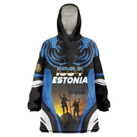 Custom Estonia National Flag Day Wearable Blanket Hoodie Mu isamaa, mu onn ja room