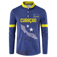 Custom Curacao Football Button Sweatshirt La Pantera Negra