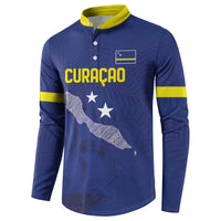 Custom Curacao Football Button Sweatshirt La Pantera Negra