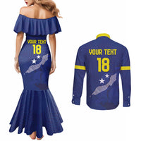 Custom Curacao Football Couples Matching Mermaid Dress and Long Sleeve Button Shirt La Pantera Negra