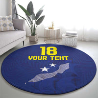 Custom Curacao Football Round Carpet La Pantera Negra