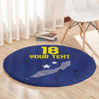 Custom Curacao Football Round Carpet La Pantera Negra