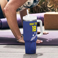 Custom Curacao Football Tumbler With Handle La Pantera Negra