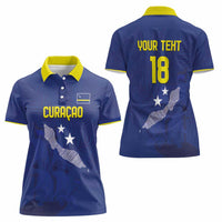 Custom Curacao Football Women Polo Shirt La Pantera Negra