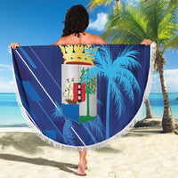 Personalized Curacao Flag Day Beach Blanket Dia di Bandera