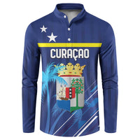 Personalized Curacao Flag Day Button Sweatshirt Dia di Bandera