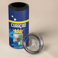 Personalized Curacao Flag Day 4 in 1 Can Cooler Tumbler Dia di Bandera