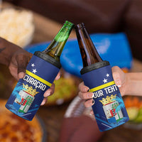 Personalized Curacao Flag Day 4 in 1 Can Cooler Tumbler Dia di Bandera