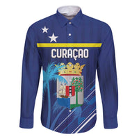 Personalized Curacao Flag Day Family Matching Off Shoulder Maxi Dress and Hawaiian Shirt Dia di Bandera