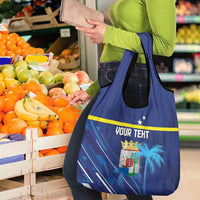 Personalized Curacao Flag Day Grocery Bag Dia di Bandera