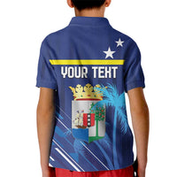 Personalized Curacao Flag Day Kid Polo Shirt Dia di Bandera