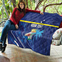 Personalized Curacao Flag Day Quilt Dia di Bandera