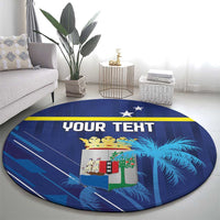 Personalized Curacao Flag Day Round Carpet Dia di Bandera