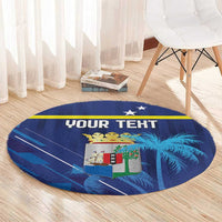 Personalized Curacao Flag Day Round Carpet Dia di Bandera