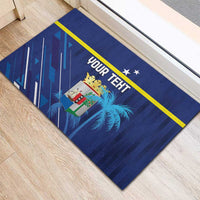 Personalized Curacao Flag Day Rubber Doormat Dia di Bandera