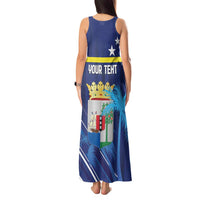 Personalized Curacao Flag Day Tank Maxi Dress Dia di Bandera