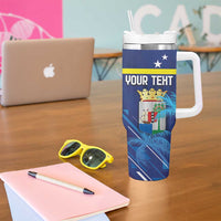 Personalized Curacao Flag Day Tumbler With Handle Dia di Bandera