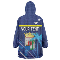 Personalized Curacao Flag Day Wearable Blanket Hoodie Dia di Bandera