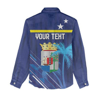 Personalized Curacao Flag Day Women Casual Shirt Dia di Bandera