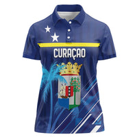 Personalized Curacao Flag Day Women Polo Shirt Dia di Bandera