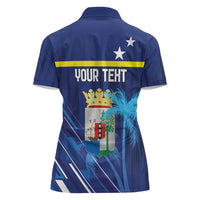 Personalized Curacao Flag Day Women Polo Shirt Dia di Bandera