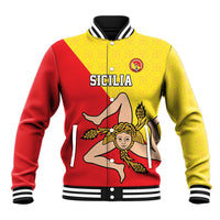 Custom Sicilia Football Baseball Jacket Naziunali Siciliana - Wonder Print Shop