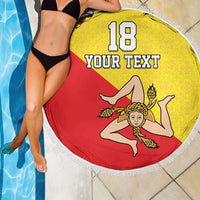 Custom Sicilia Football Beach Blanket Naziunali Siciliana - Wonder Print Shop