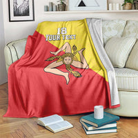 Custom Sicilia Football Blanket Naziunali Siciliana - Wonder Print Shop