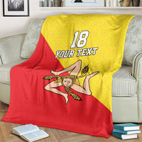 Custom Sicilia Football Blanket Naziunali Siciliana - Wonder Print Shop