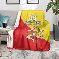 Custom Sicilia Football Blanket Naziunali Siciliana - Wonder Print Shop