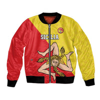 Custom Sicilia Football Bomber Jacket Naziunali Siciliana - Wonder Print Shop